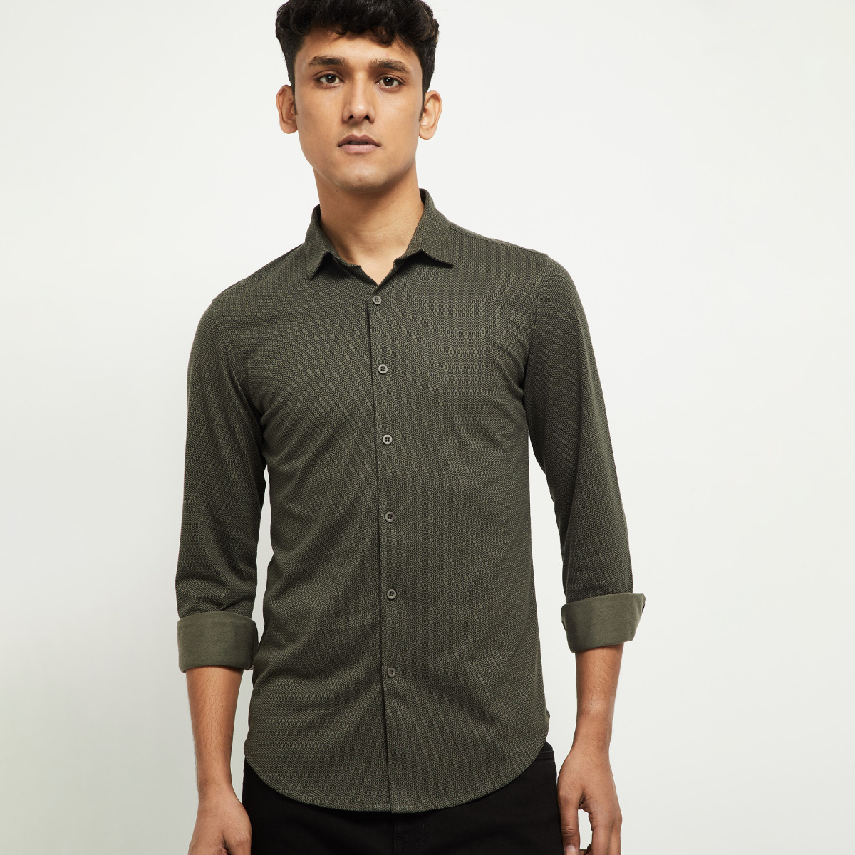MAX Printed Full Sleeves Slim Fit Casual Shirt