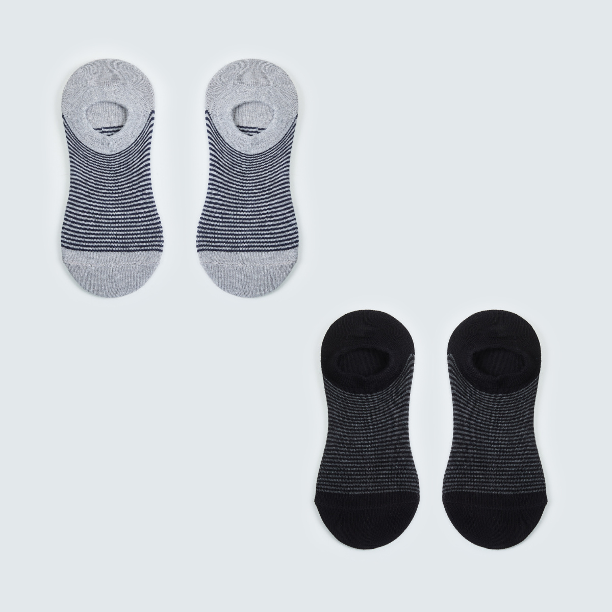 MAX Striped Footlet Socks - Set of 2