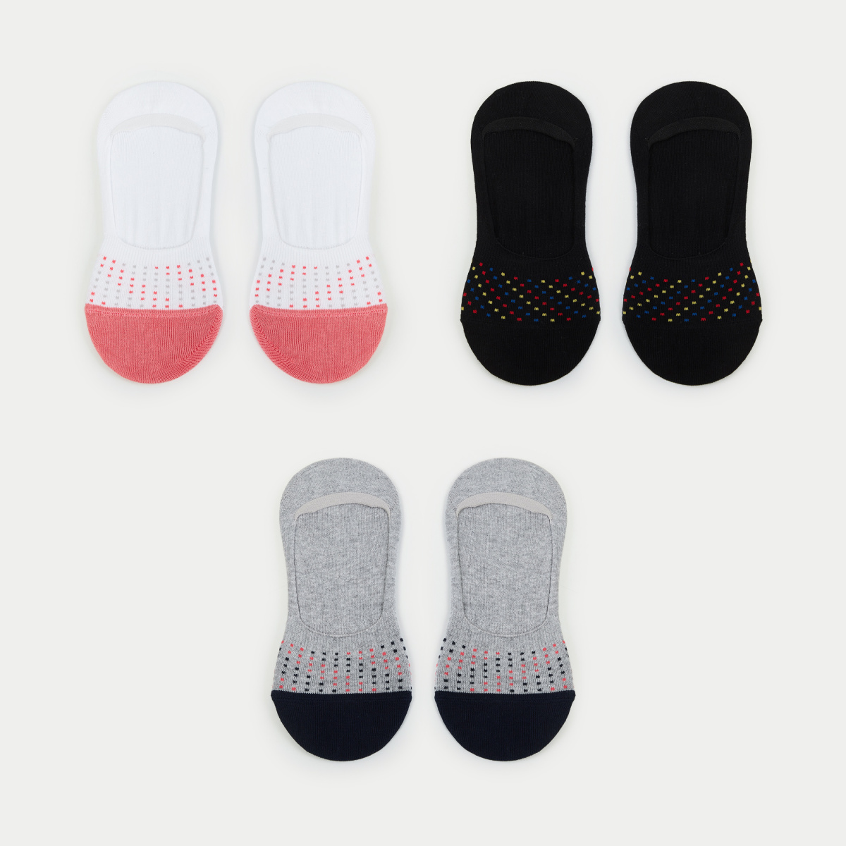 MAX Printed Footlet Socks - Pack Of 3