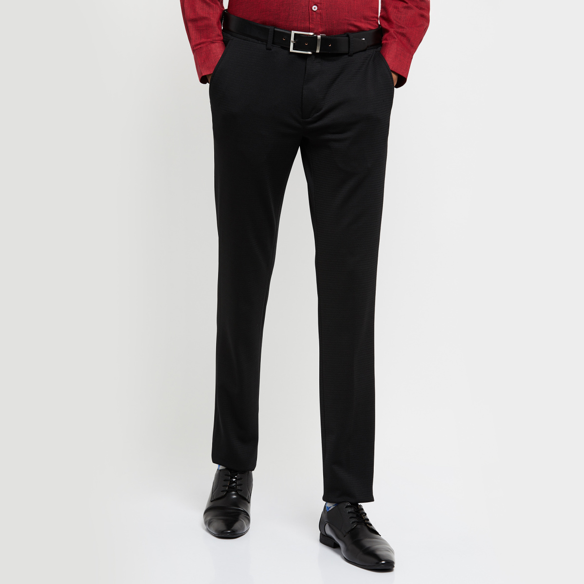 MAX textured Ultra Slim Fit Formal Trousers