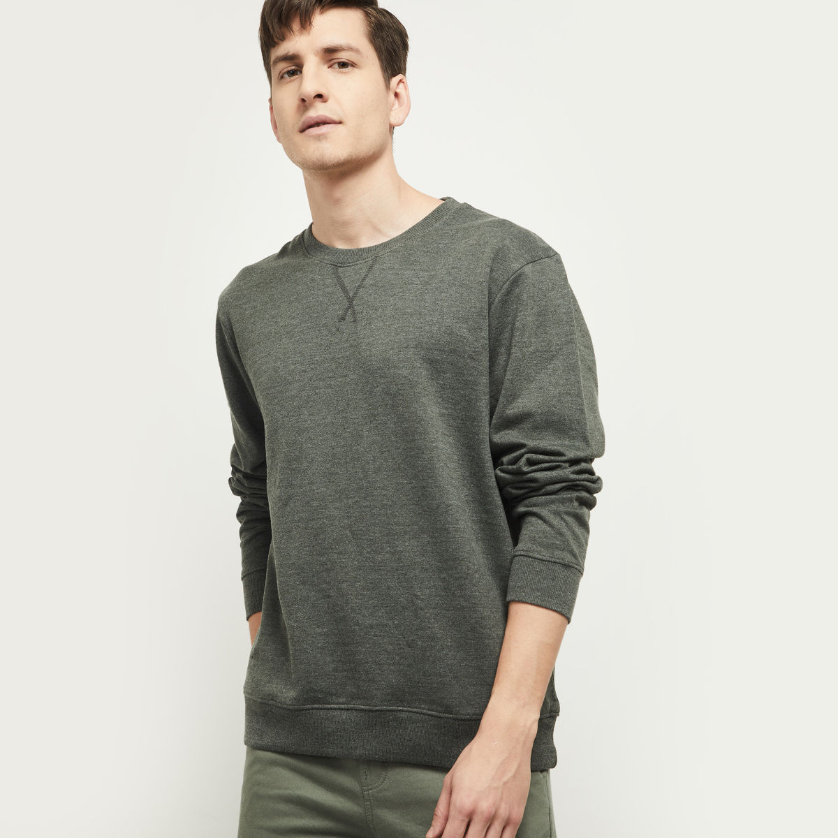 MAX Solid Pullover Sweatshirt