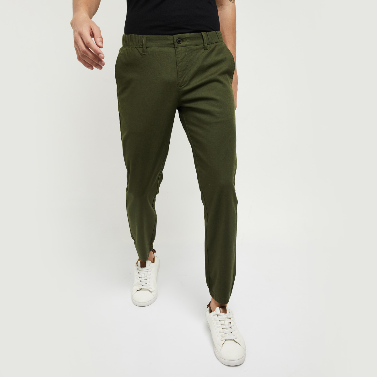 MAX Solid Skinny Fit Jogger Trousers