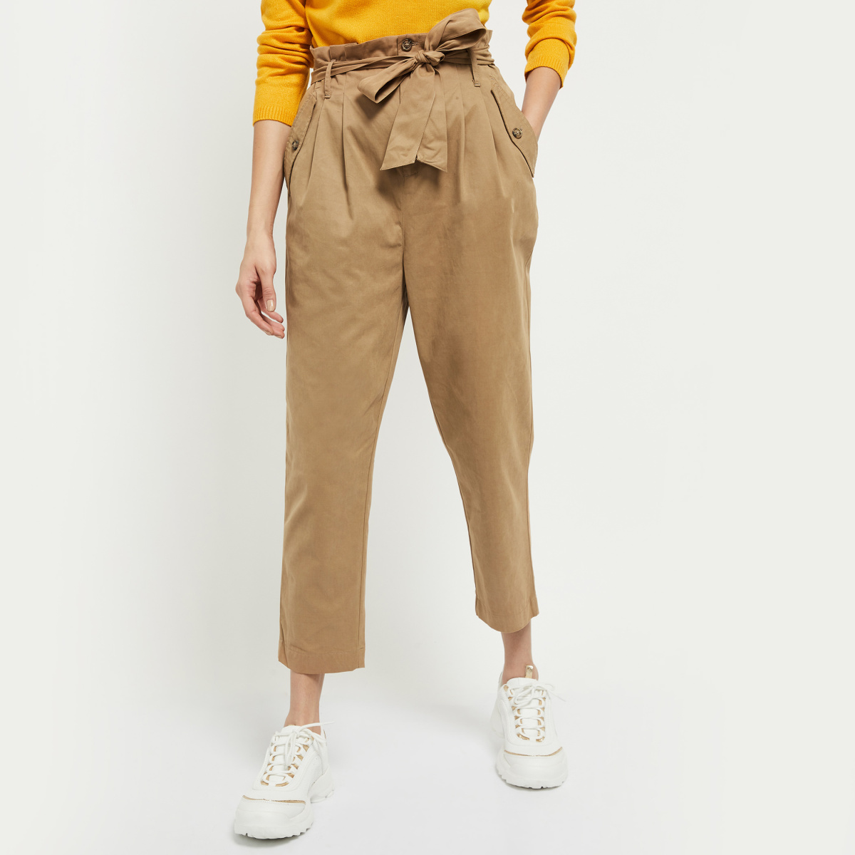 MAX Solid Casual Trousers