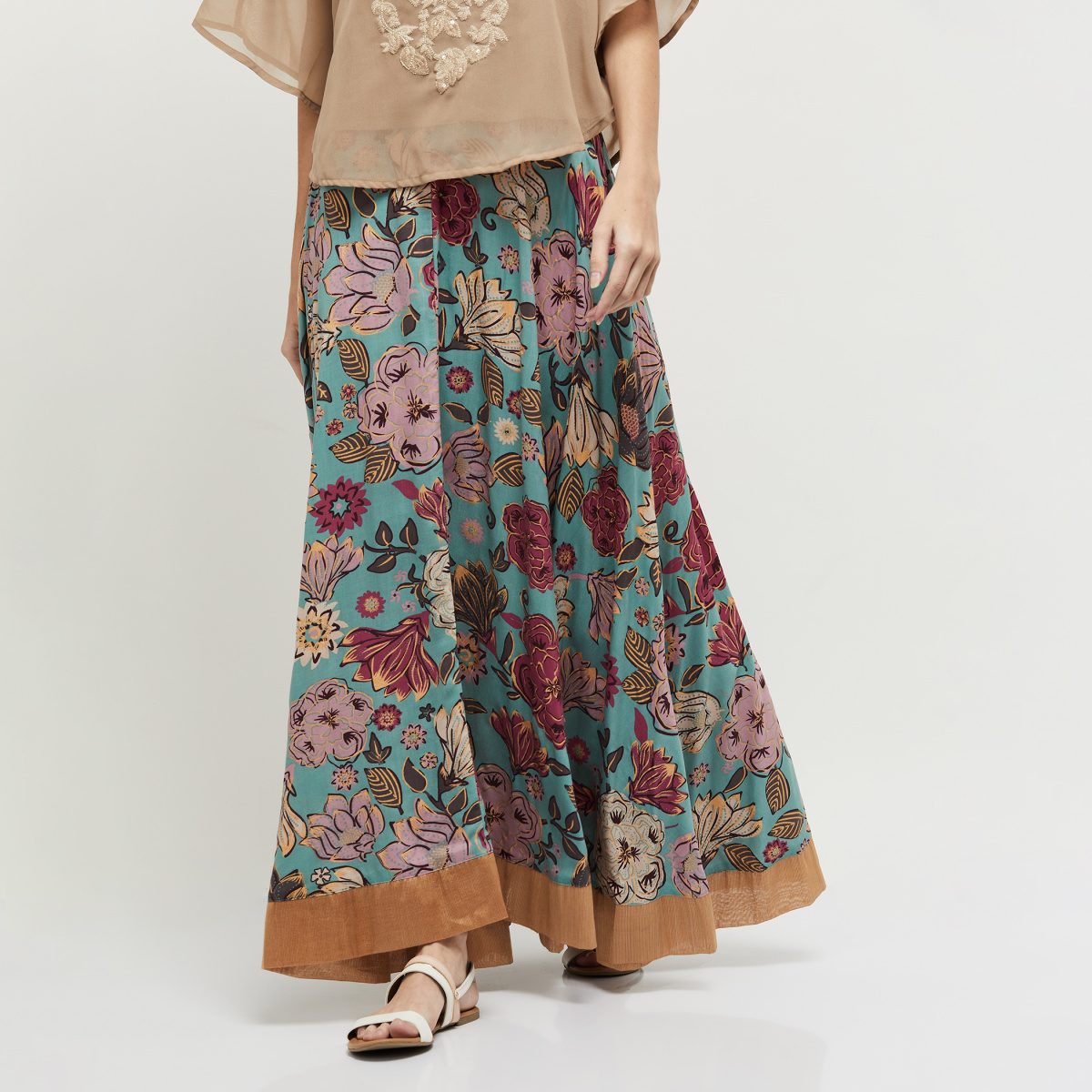 MAX Floral Print Maxi Skirt