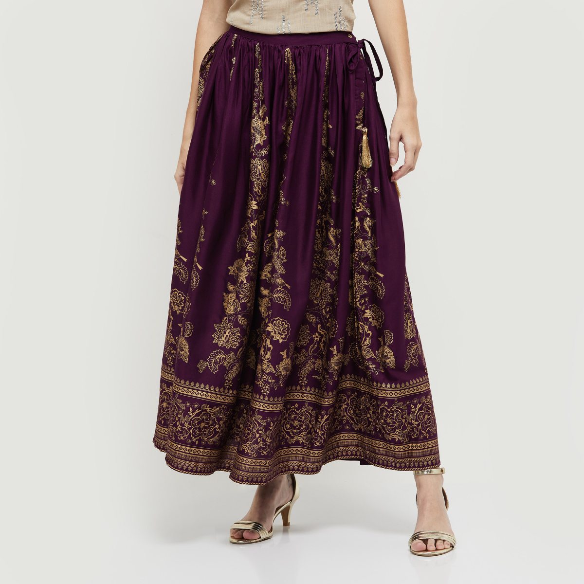 Nuhh Bottoms  Buy Nuhh MultiColor Georgette Panel Skirt Online  Nykaa  Fashion
