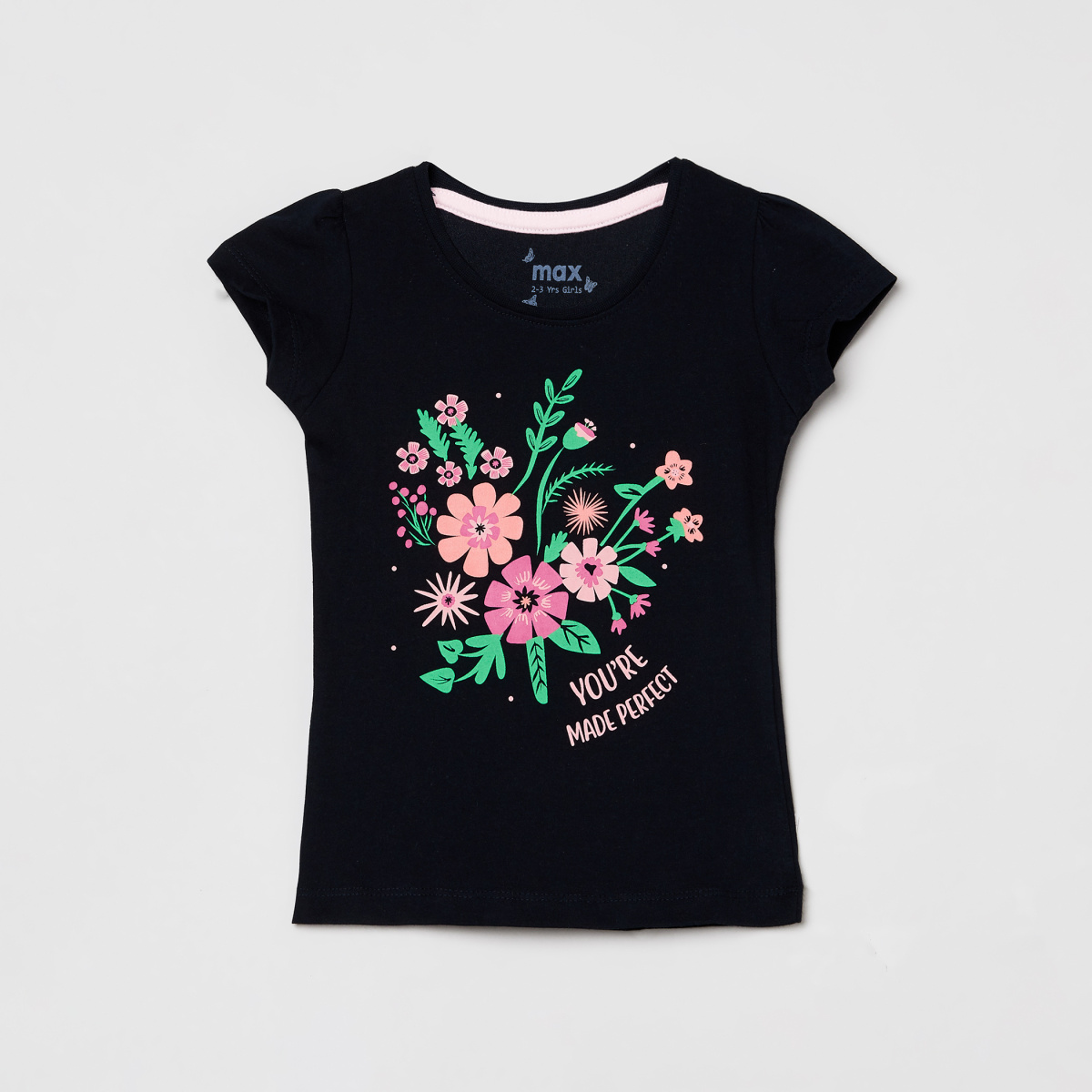 MAX Floral Print Round Neck T-shirt