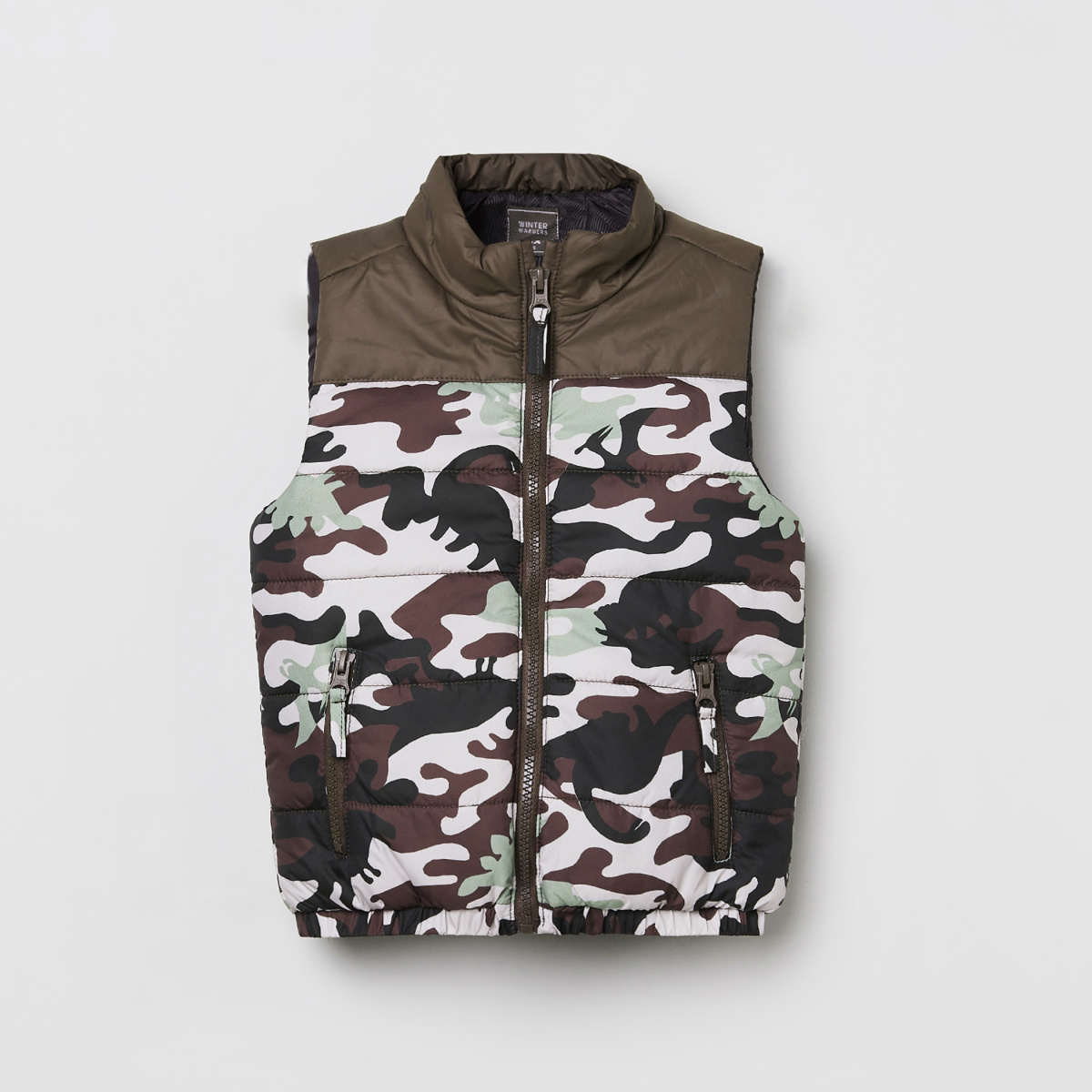 MAX Camouflage Print Sleeveless Jacket