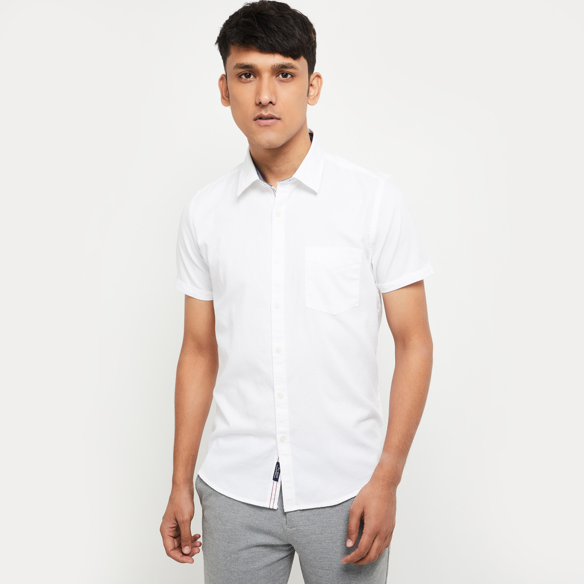 MAX Solid Smart Casual Slim Fit Shirt