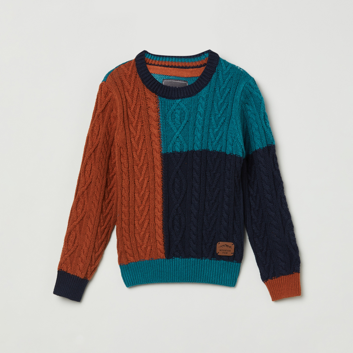 MAX Colorblocked Crew Neck Sweater