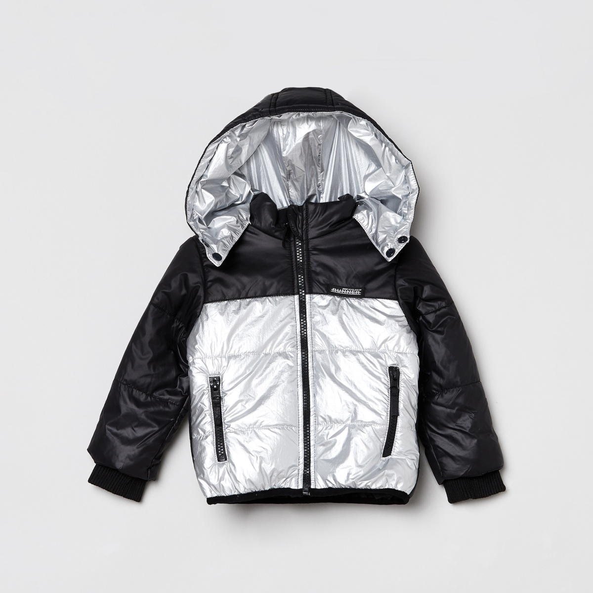 MAX Colourblock Full Sleeves Quilted Hooded Jacket