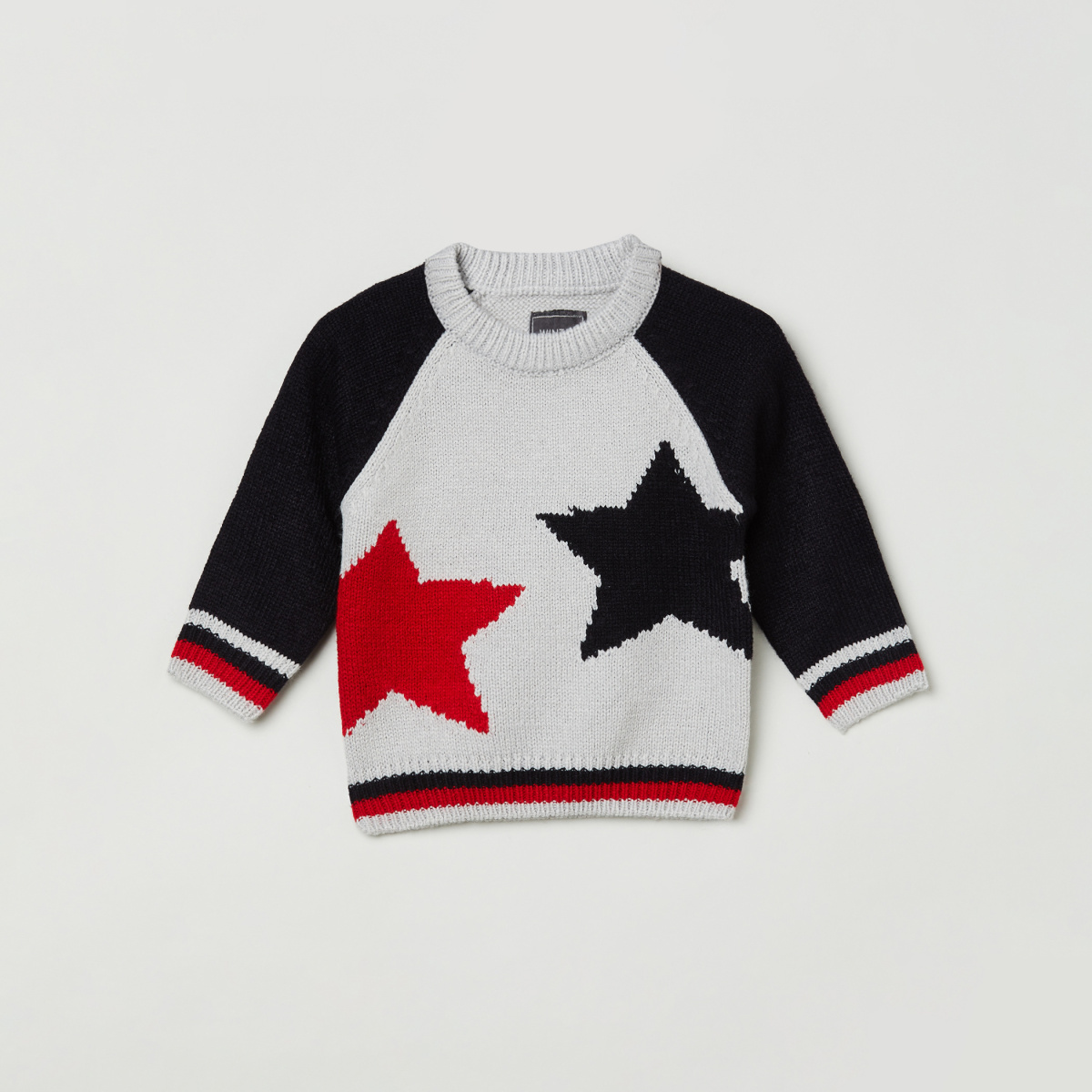 MAX Jacquard Pattern Crew Neck Sweater