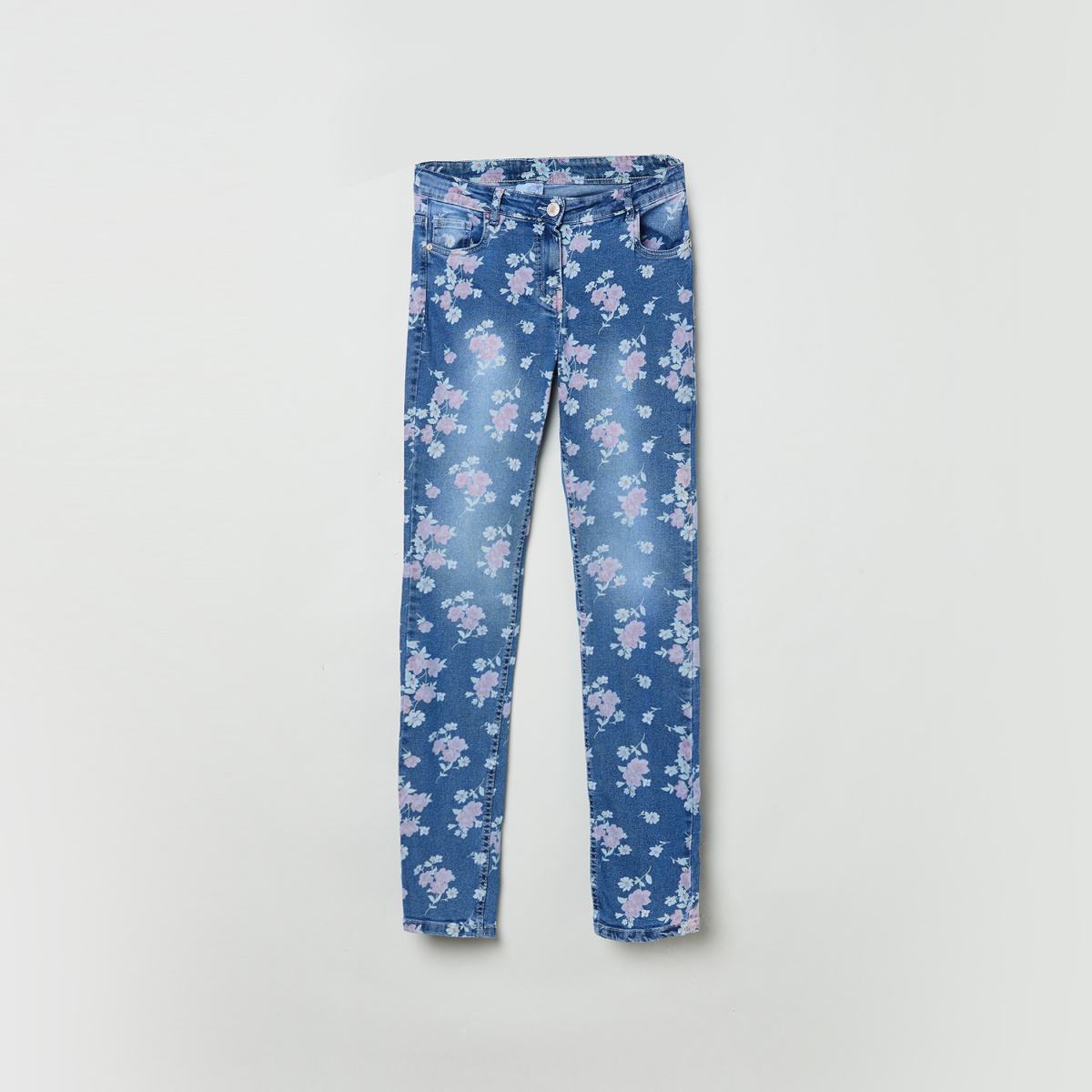 MAX Floral Print Slim Fit Denim Jeans