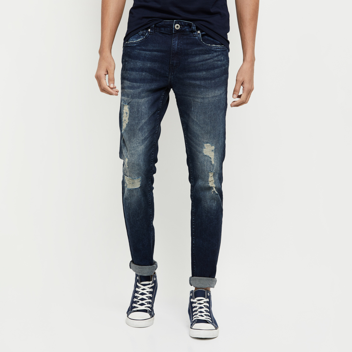 MAX Stonewashed Eco Wash-Green Skinny Fit Jeans
