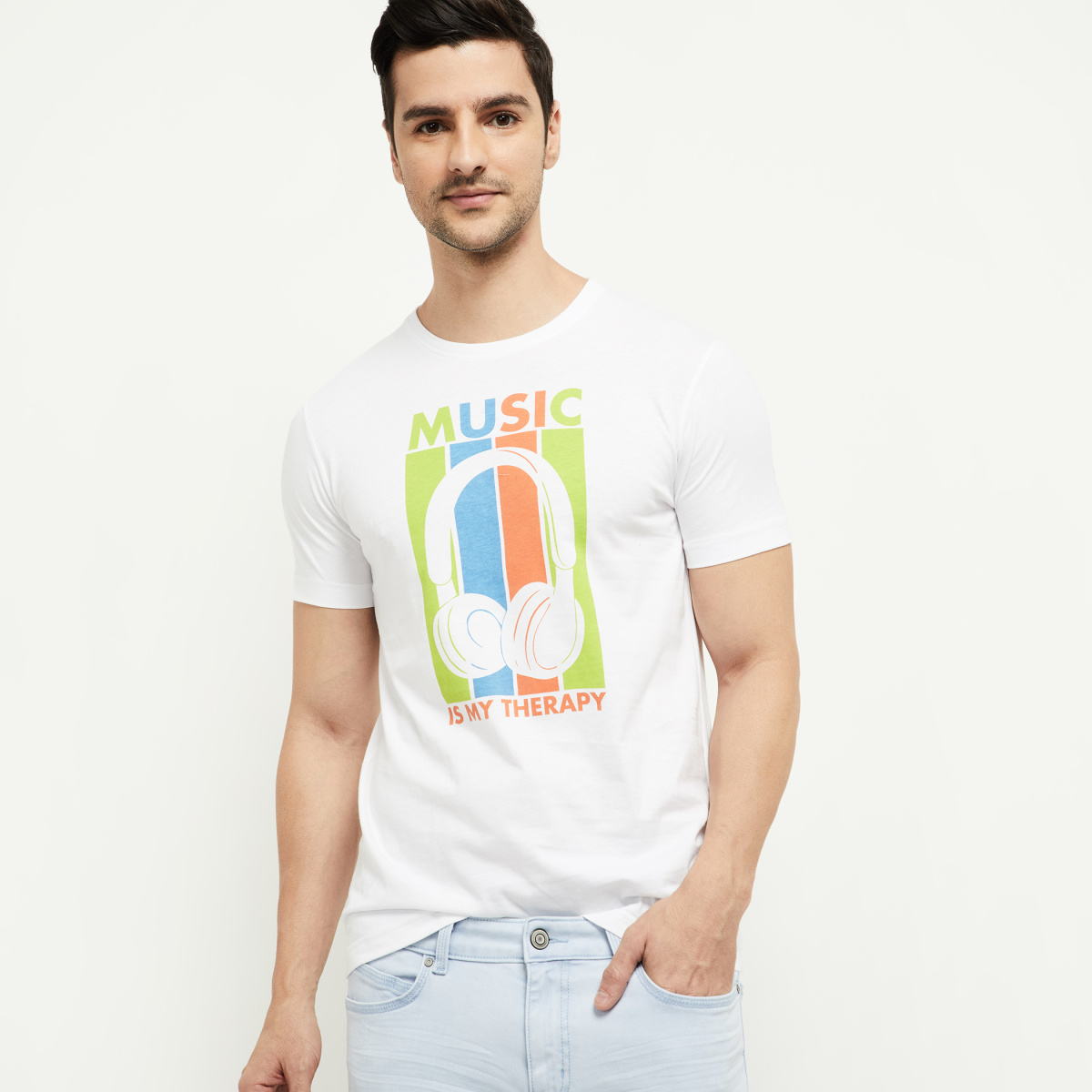 MAX Printed Slim Fit Casual T-shirt
