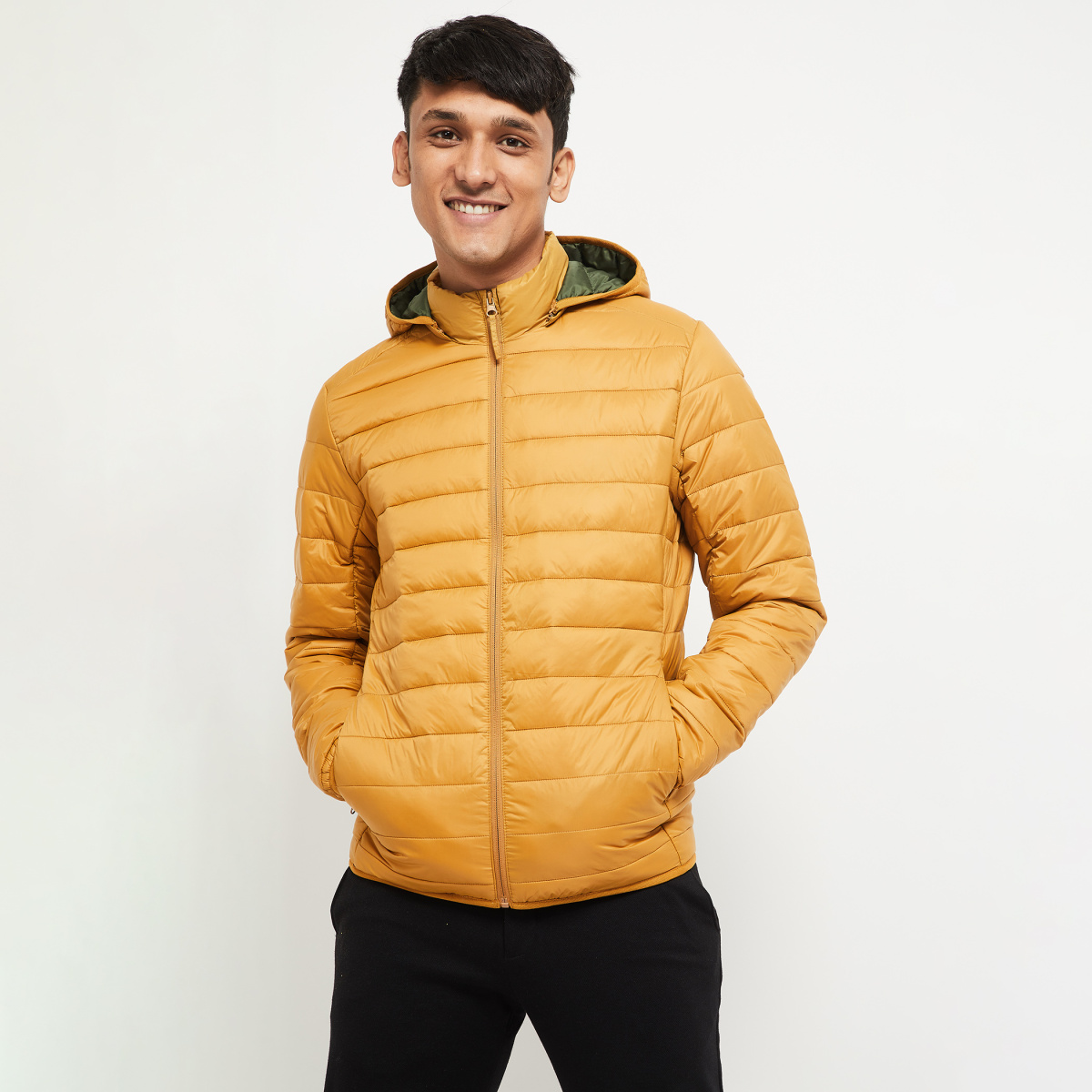 MAX Solid Packable Ultra-Light Puffer Jacket with Detachable Hood