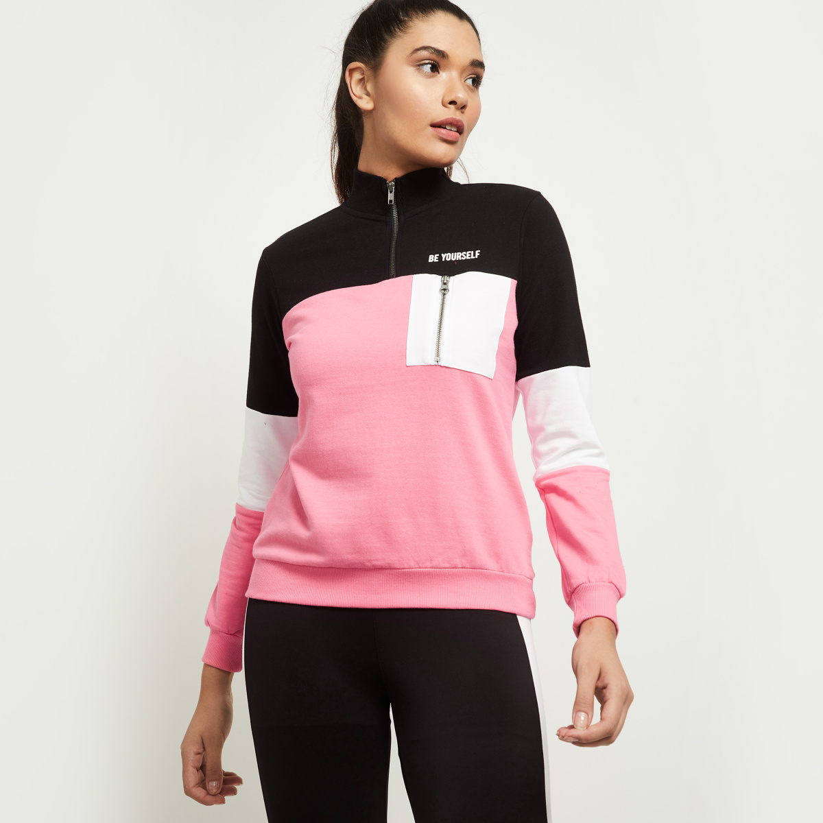 MAX Colorblocked Zip-Through Sweatshirt