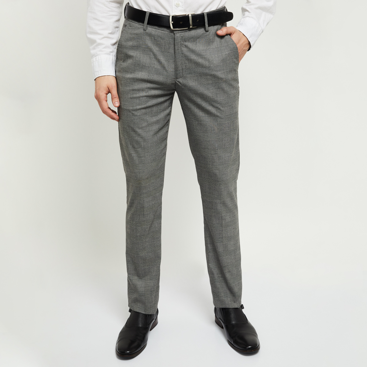 MAX Checked Slim Fit Formal Trousers