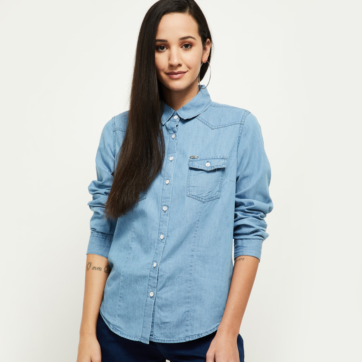 Buy Dark Blue Shirts for Women by CEFALU Online | Ajio.com