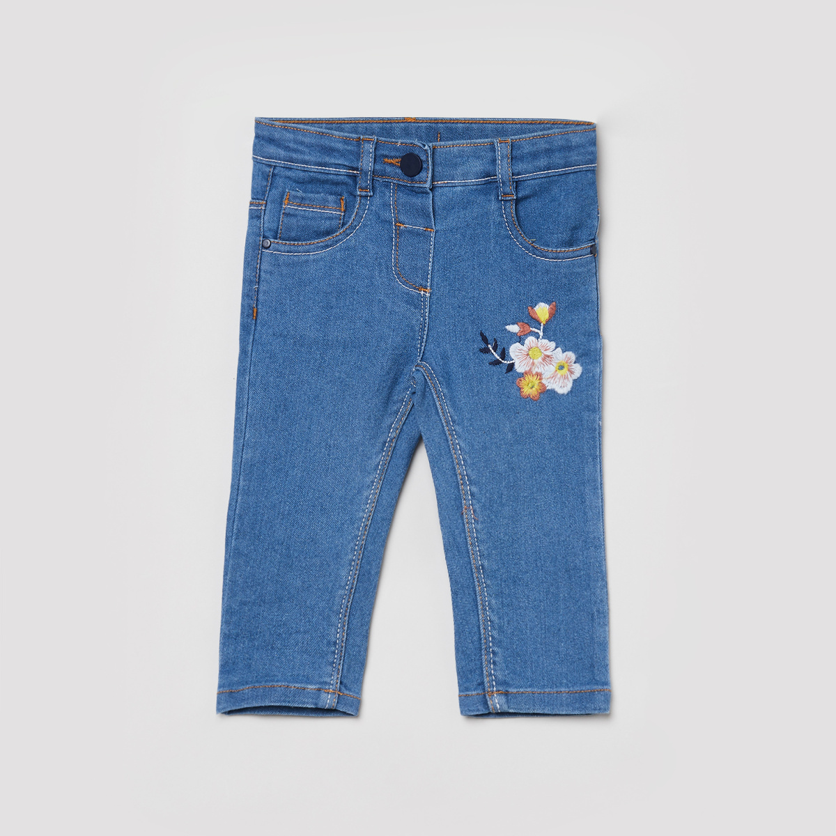 MAX Floral Embroidered Slim Fit Denim Jeans
