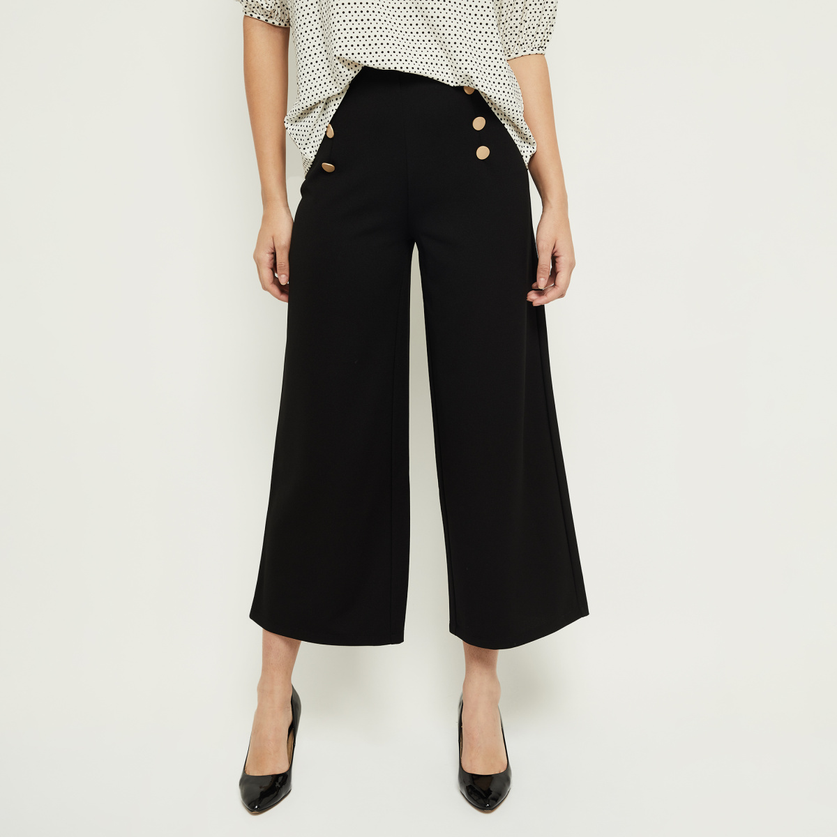 MAX Solid Full Length Knit Trousers