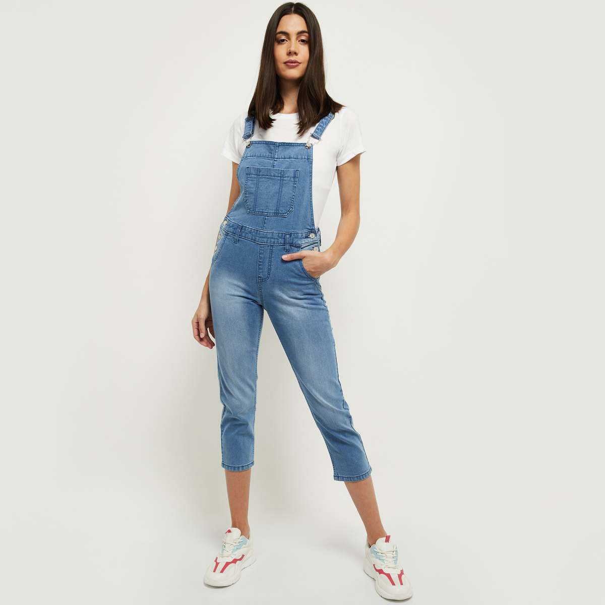 MAX Washed Cropped Dungarees