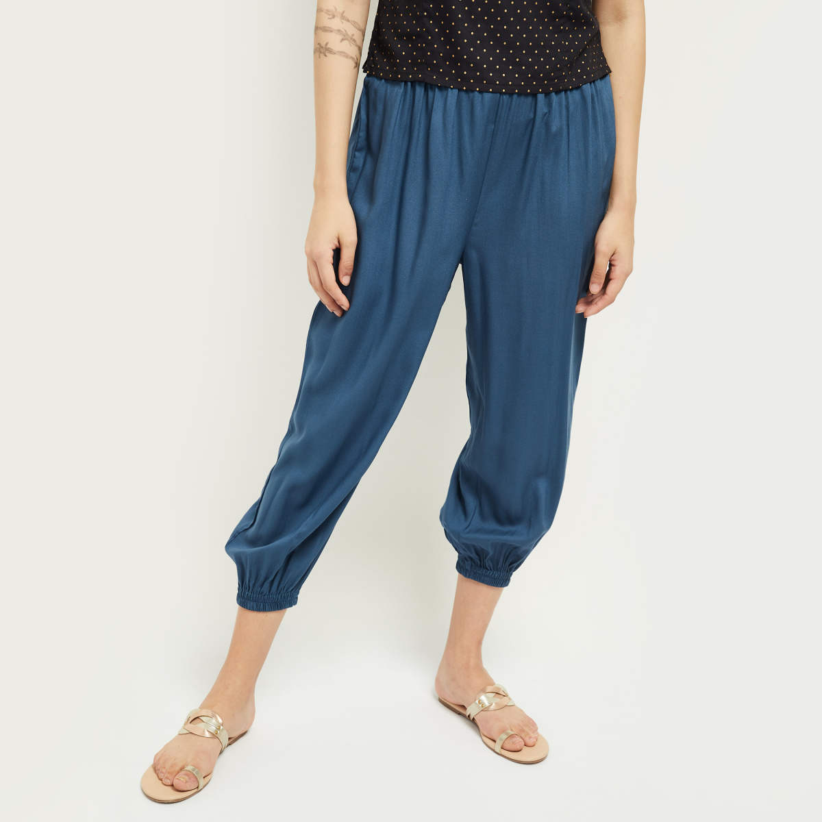 MAX Solid Cropped Ethnic Pants