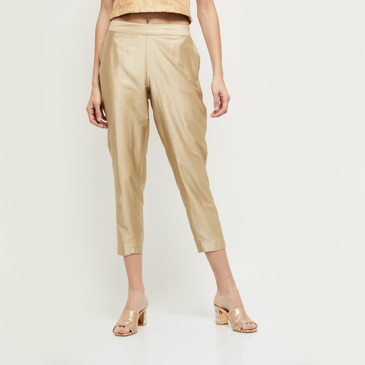 MAX Solid Elasticated Straight Pants