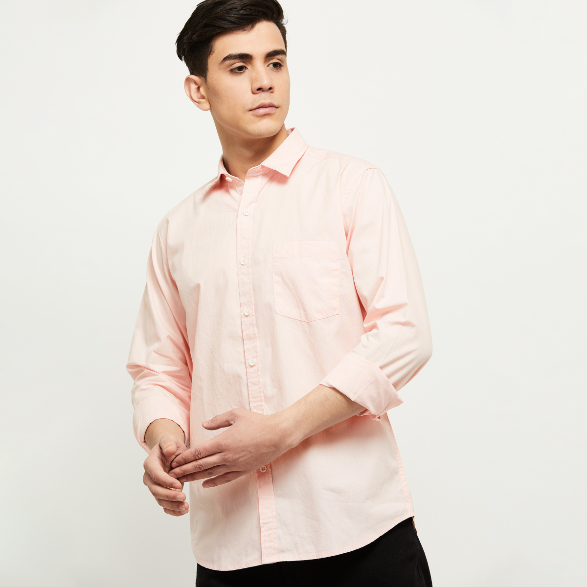 MAX Solid Full Sleeves Casual Shirt