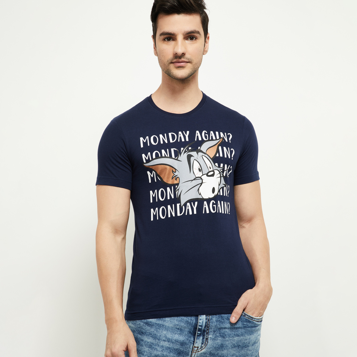 MAX Printed Ultra Slim Fit Crew Neck Casual T-shirt