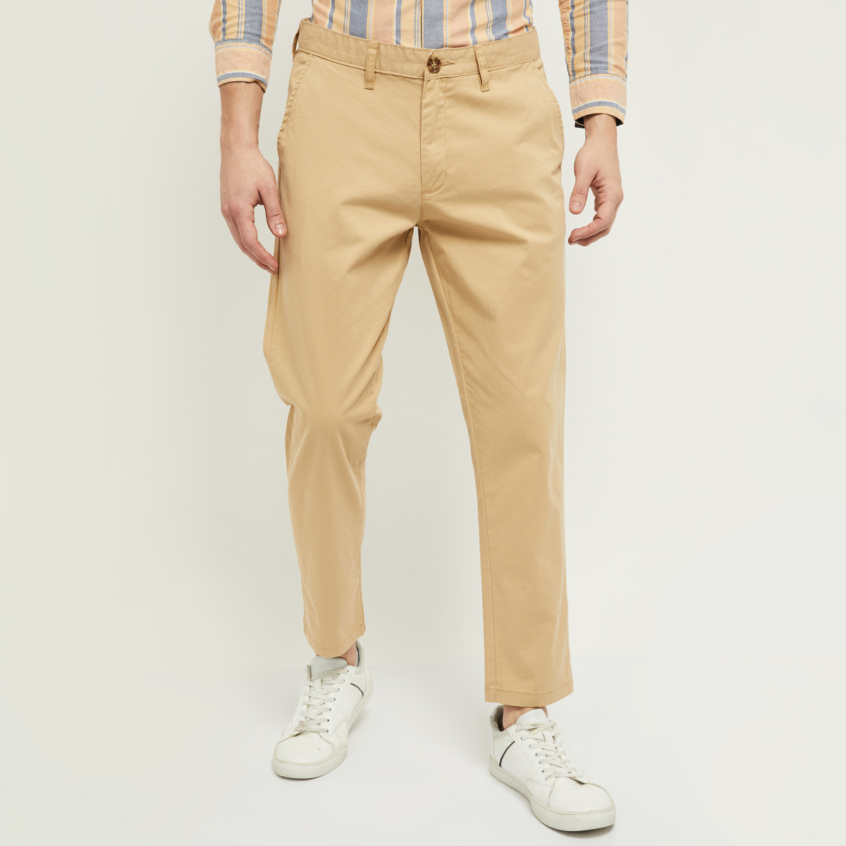 MAX Solid Woven Casual Trousers