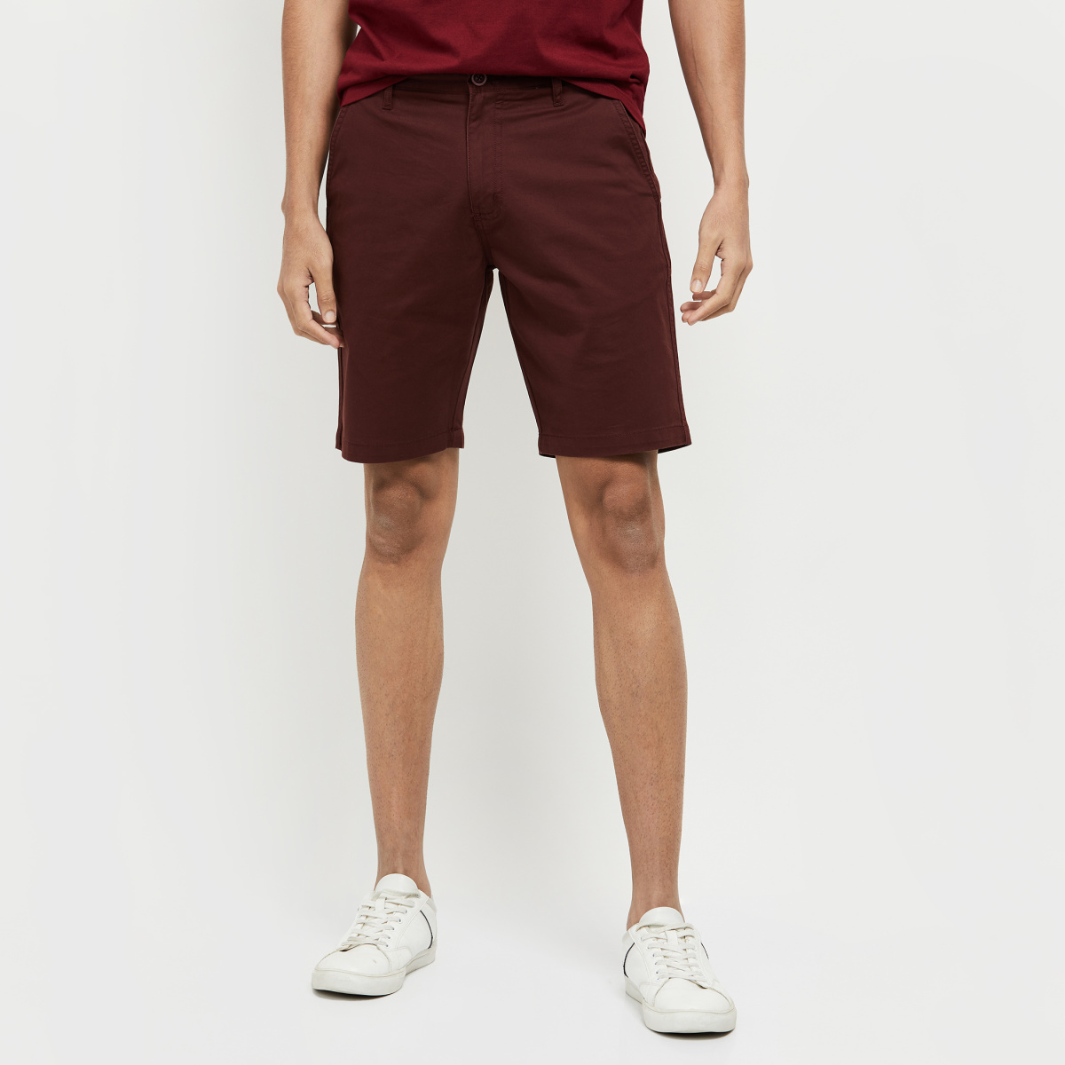 MAX Solid Woven Casual Shorts