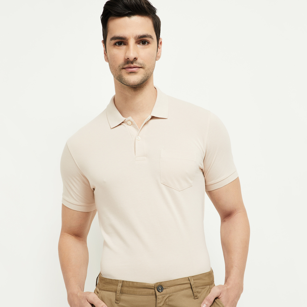 MAX Solid Slim Fit Polo T-shirt