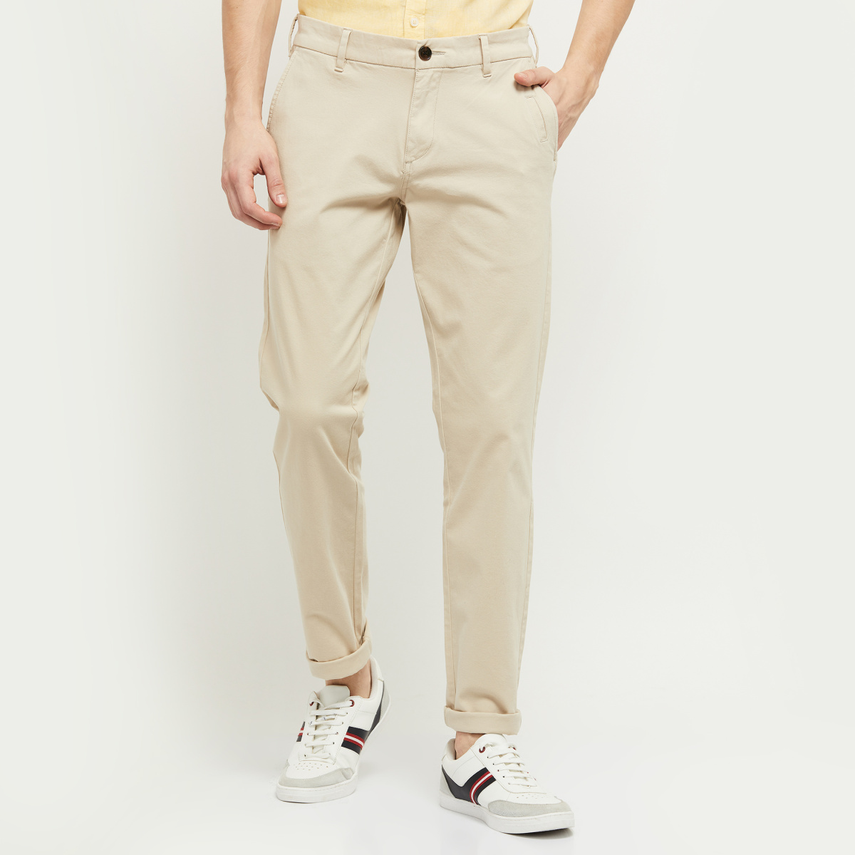 MAX Solid Skinny Fit Casual Chinos
